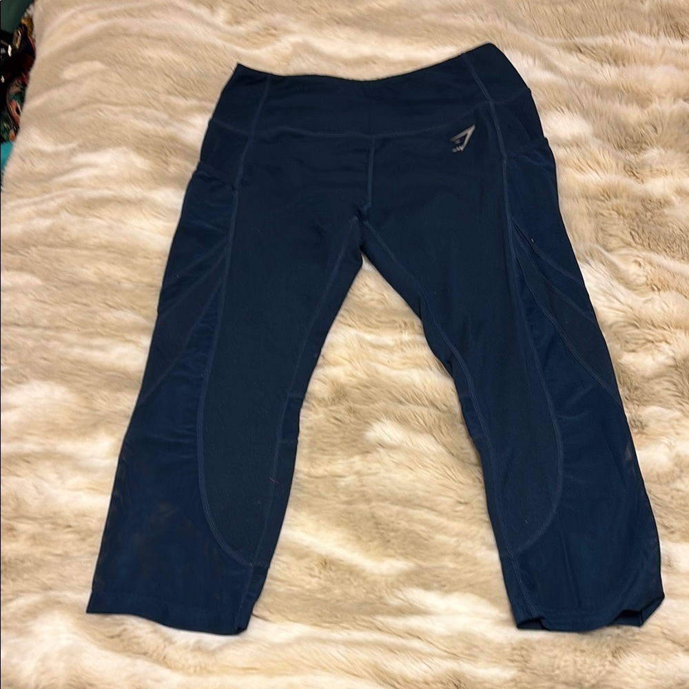 Gymshark Black Leggings with Gold Accents